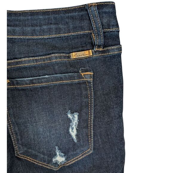 Kancan Dark Wash Distressed Skinny Jeans Raw hem Women's Size 9/28 - Picture 6 of 7